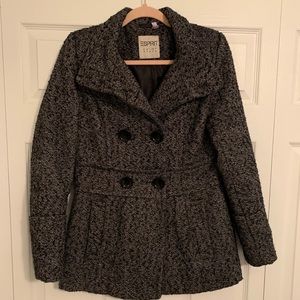 Heather Black Pea Coat